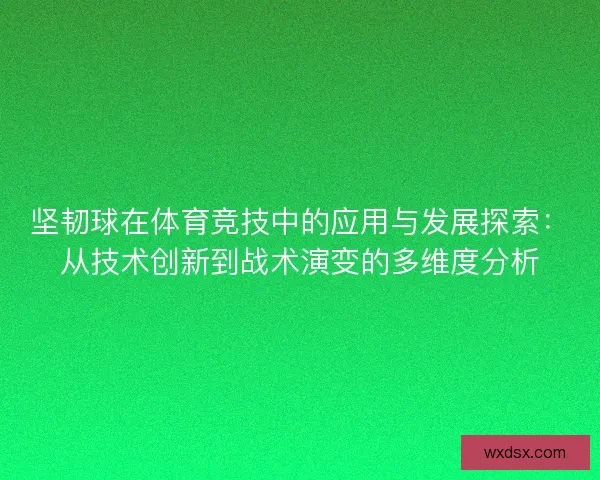 坚韧球在体育竞技中的应用与发展探索：从技术创新到战术演变的多维度分析
